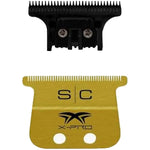 StyleCraft Fixed Gold Titanium X-Pro Wide Replacement Trimmer Blade w/ Black Diamond DLC The One Cutter Set (SC527GB)
