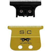 StyleCraft Fixed Gold Titanium X-Pro Wide Replacement Trimmer Blade w/ Black Diamond DLC The One Cutter Set (SC527GB)