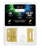 Stylecraft Fixed Fade Gold Titanium Replacement Blade Set (SC521G)